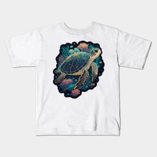 Turtle Coral Surfin' Kids T-Shirt